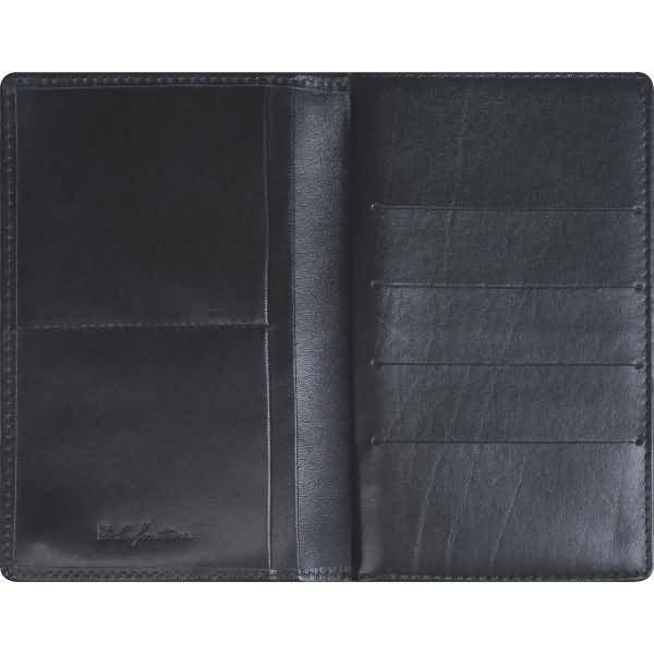 Faltkalender 746 8,7x15,3cm 1 Monat/2 Seiten Leder schwarz 2026