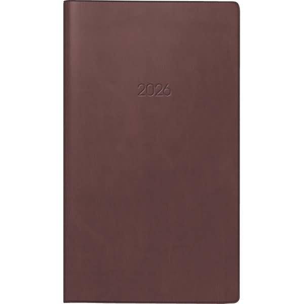 Taschenkalender 750 8,7x15,3cm 1 Monat/2 Seiten Kunstleder bordeaux 2026