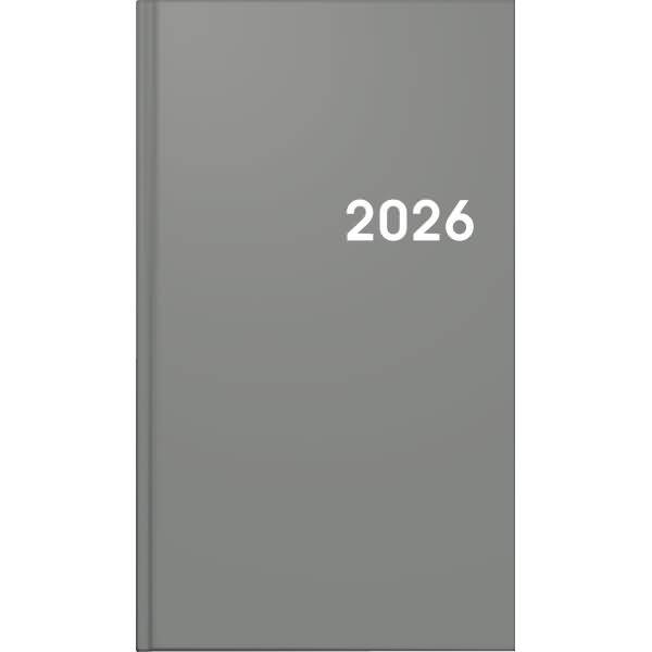 Wochen-Sichtkalender 756 8,7x15,3cm 1 Woche/2 Seiten Balcron grau 2026