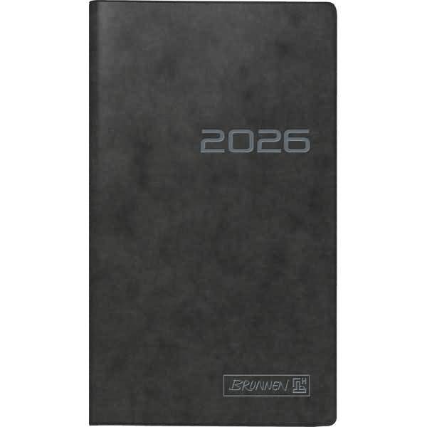 Taschenkalender 758 8,7x15,3cm 1 Woche/Seite Karton schwarz 2026