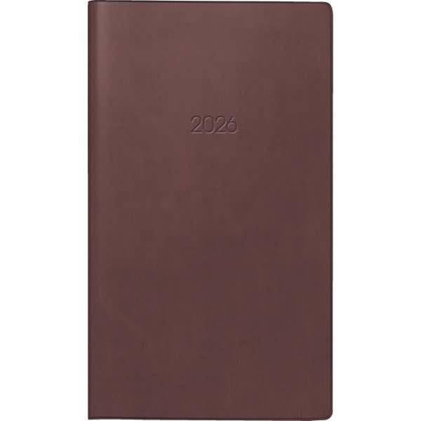 Taschenkalender 758 8,7x15,3cm 1 Woche/Seite Kunstleder bordeaux 2026