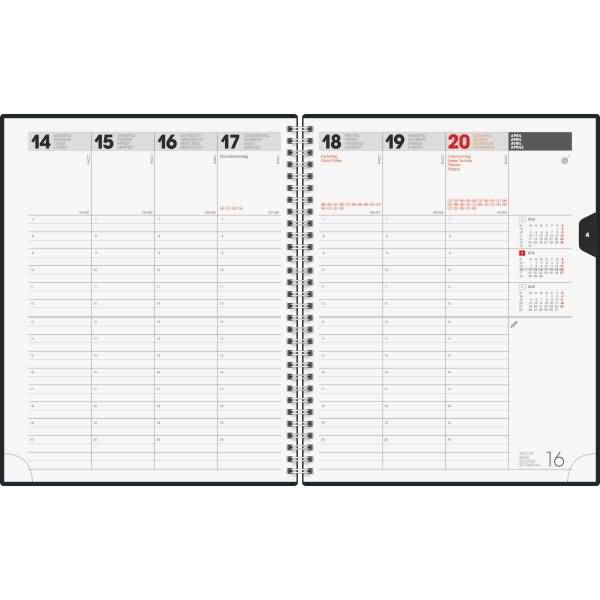Buchkalender Manager Wt7 weektimer 21x26cm 1 Woche/2 Seiten Kunststoff weinrot 2026