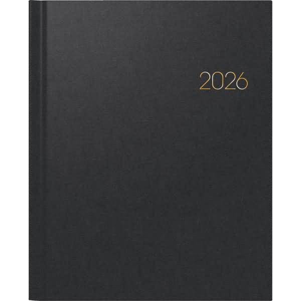 Buchkalender Manager Wt7 weektimer 21x26cm 1 Woche/2 Seiten Balacron schwarz 2026