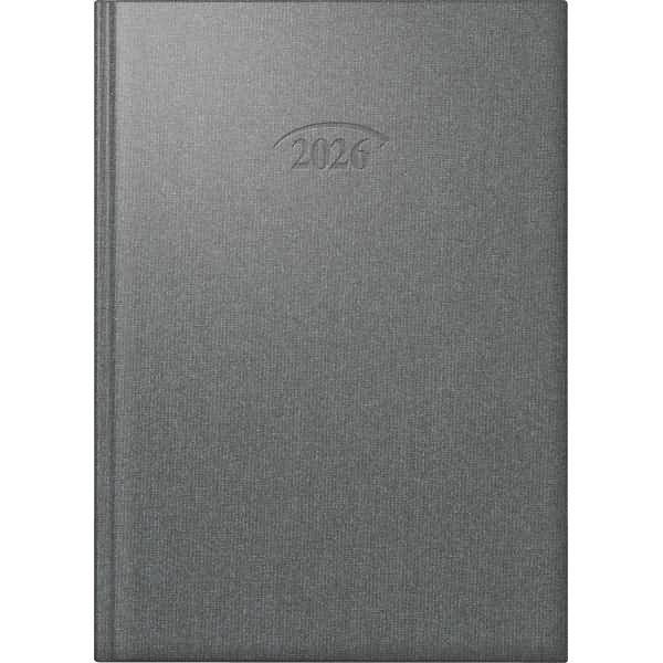 Buchkalender 765 14,3x20,2cm 1 Tag/Seite Metallico Bucheinbandstoff stratossilber 2026