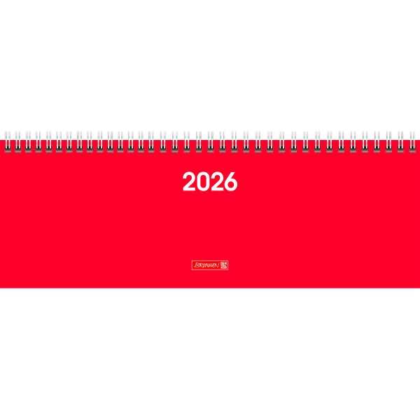 Querkalender 772 29,7x10,5cm Karton-Umschlag rot 2026