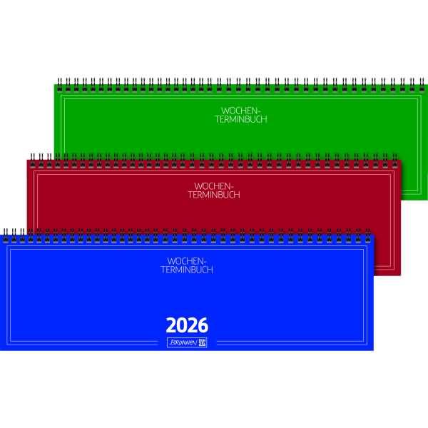 Querkalender 774 32,6x10,2cm 1 Woche/2 Seiten Karton-Umschlag farbig sortiert 2026