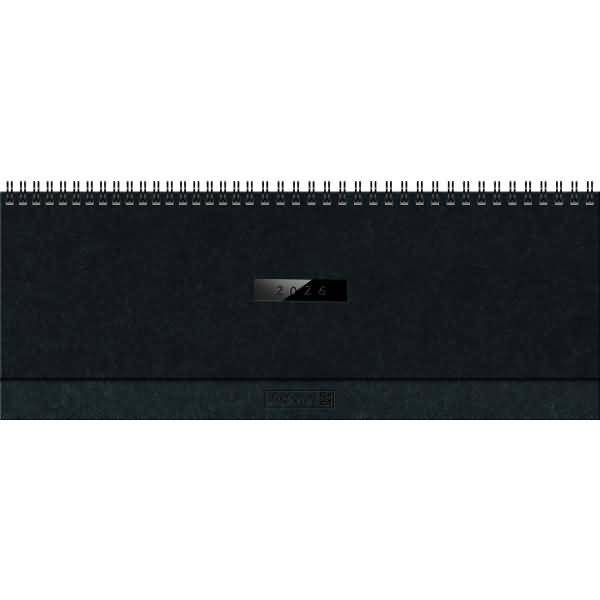 Querkalender 774 32,6x10,2cm 1 Woche/2 Seiten Karton schwarz 2026