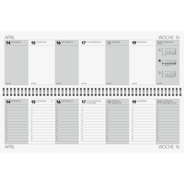 Querkalender 775 42x13,7cm 1 Woche/2 Seiten Karton blau 2026