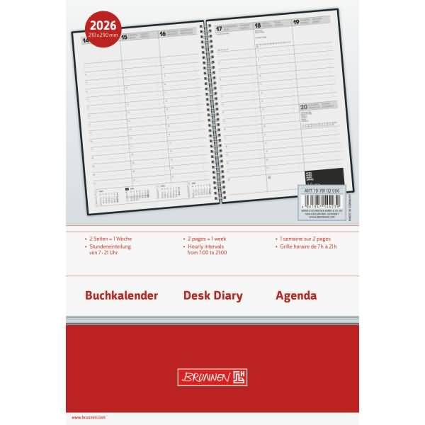 Buchkalender 781 21x29,7cm 1 Woche/2 Seiten transparent 2026