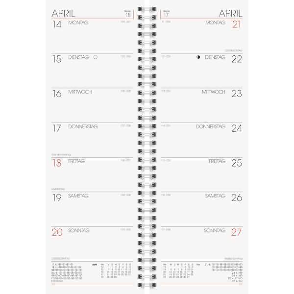 Vormerkkalender 782 10x29,7cm 1 Woche/Seite Karton grün 2026