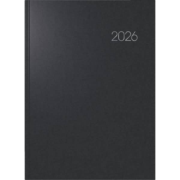 Buchkalender 787 A4 1 Tag/Seite Balacron schwarz 2026