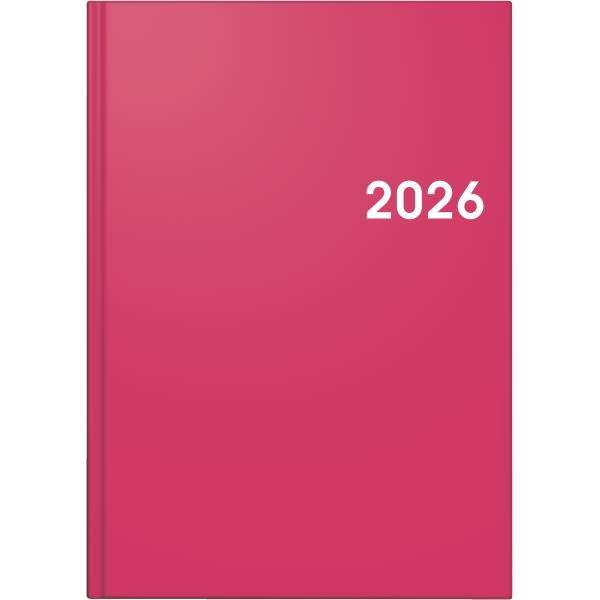 Buchkalender 795 A5 1 Tag/Seite Balacron-Einband pink 2026