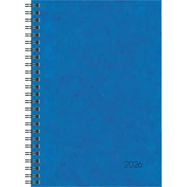 Buchkalender 796 A5 1 Woche/2 Seiten Karton-Einband blau 2026