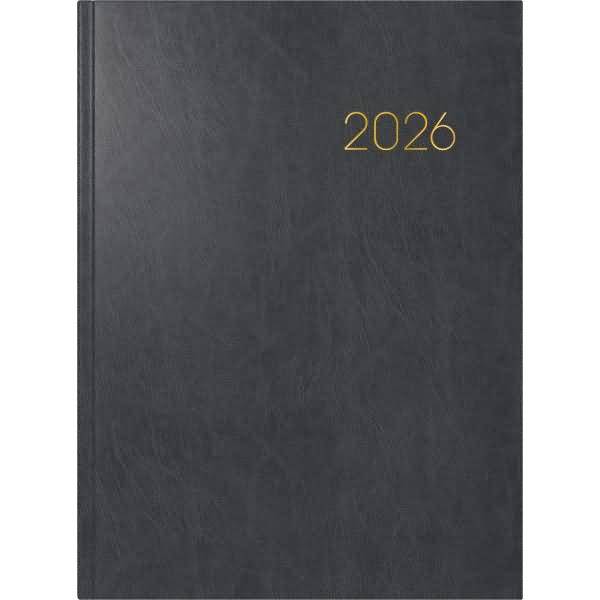 Buchkalender 797 16,8x24cm 1 Woche/2 Seiten Miradur-Einband schwarz 2026