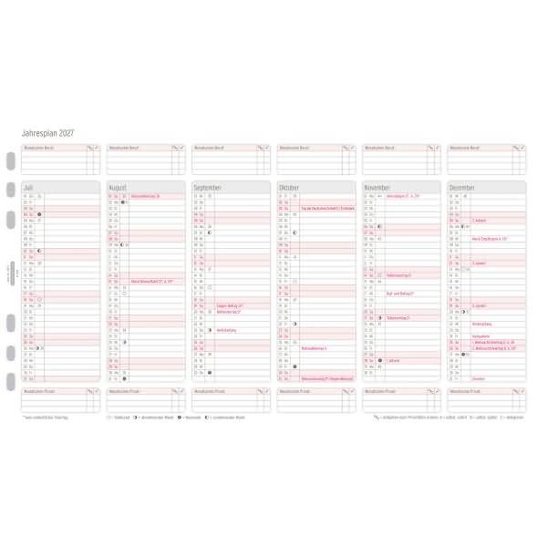 Jahresplan A5 mit Leporellofalzung Kalendarium 2027