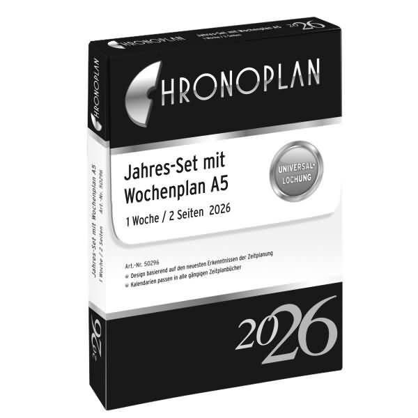 Jahres-Set Wochenplan A5 1 Woche/2 Seiten 2026