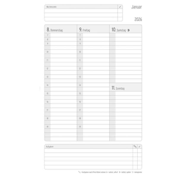 Buchkalender Origins A5 1 Woche/2 Seiten Ocean Blue Elementary 2026