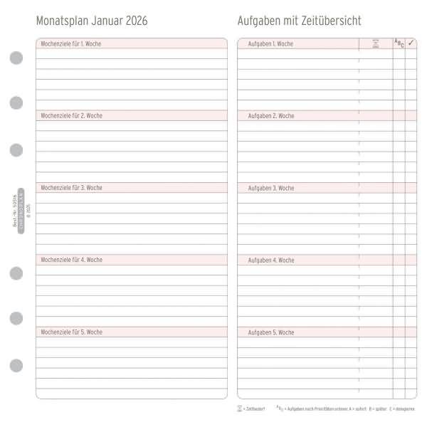 Monatsplan Midi Kalendarium 2016 weiß