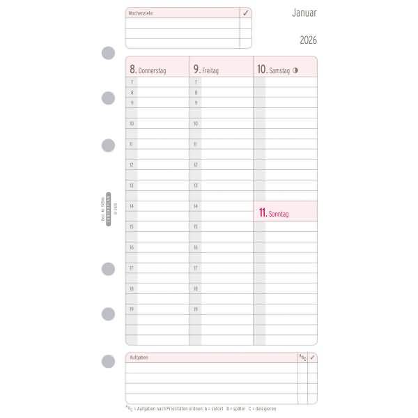 Wochenplan Midi 1 Woche/2 Seiten Kalendarium 2016 weiß