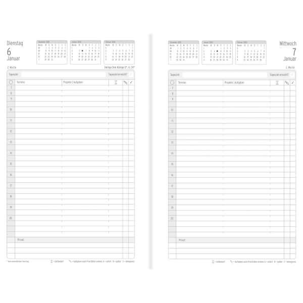 Buchkalender Timer Classic A5 schwarz 2026