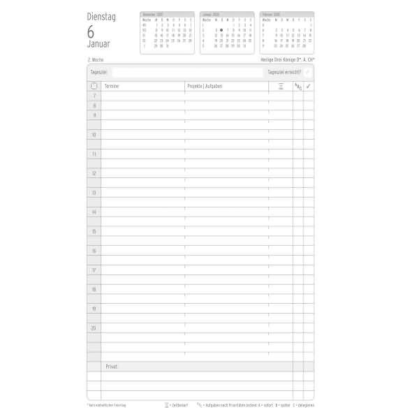 Buchkalender Timer Classic A5 schwarz 2026
