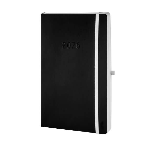 Buchkalender Chronobook Softcover Black Edition A5 1 Tag/1 Seite schwarz 2026