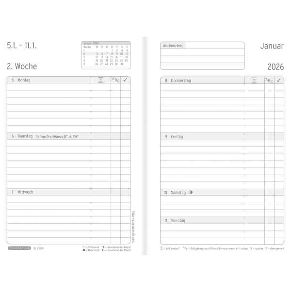 Buchkalender Chronobook Business Edition Mini Wochenplan 2016 schwarz