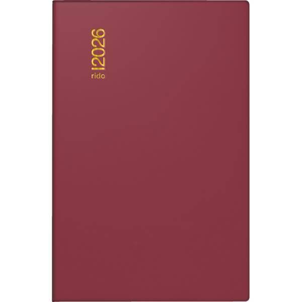 Taschenkalender Partner Industrie I 7,2x11,2cm 1 Woche/2 Seiten Kunststoff bordeaux 2026