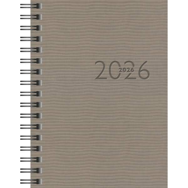 Taschenkalender Perfect/Technik I 10x14cm 1 Woche/2 Seiten Kunstleder grau 2026