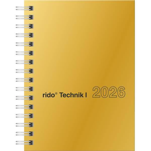 Taschenkalender perfect/Technik I 1 Woche/2 Seiten 10x14cm gold Glanzkarton-Einband 2026