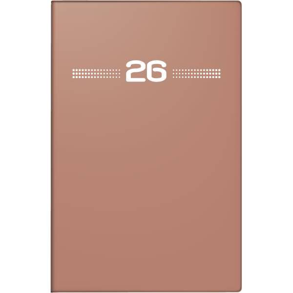Taschenkalender Industrie I 7,2x11,2cm 1 Woche/Seite Kunststoff caramel 2026
