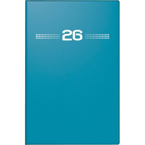 Taschenkalender Industrie I 7,2x11,2cm 1 Woche/Seite Kunststoff petrol 2026