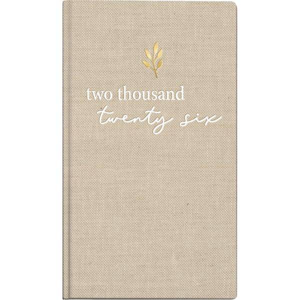 Taschenkalender int. 8,7x15,3cm 1 Woche/2 Seiten Textil Icecoffee 2026