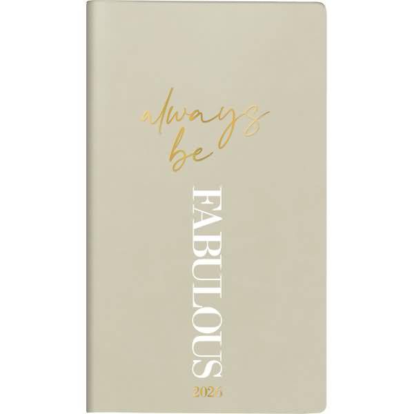 Taschenkalender Modell int. 8,7x15,3cm 1 Woche/2 Seiten Kunstleder Trend Fabulous hellgrau 2026