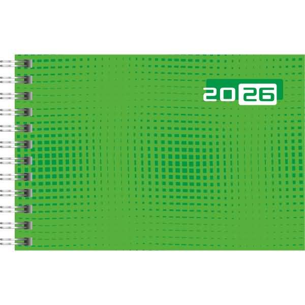 Taschenkalender Septimus 15x10cm 1 Woche/2 Seiten Grafik-Einband grün 2026