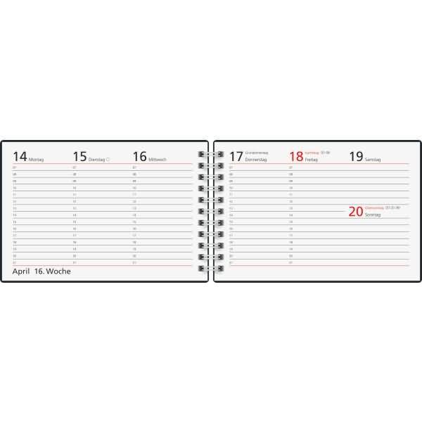 Taschenkalender Septimus 15x10cm 1 Woche/2 Seiten Grafik-Einband grün 2026