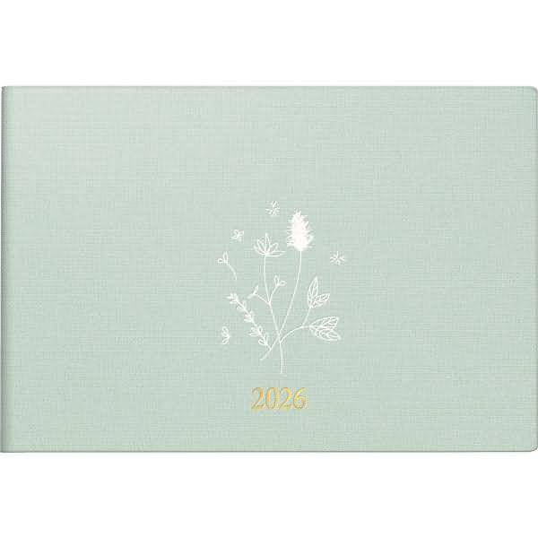 Taschenkalender Septimus 15,2x10,2cm 1 Woche/2 Seiten Kunstleder Trend Wild Flowers mint 2026