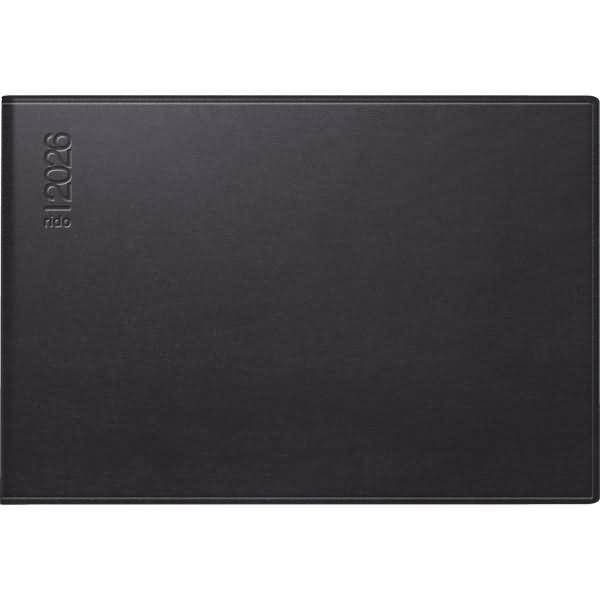 Taschenkalender Septimus 15,2x10,2cm 1 Woche/2 Seiten Kunstleder schwarz 2026