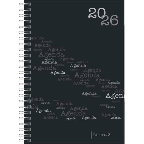 Buchkalender futura 2 A5 1 Woche/2 Seiten PP-Einband Agenda blau 2026