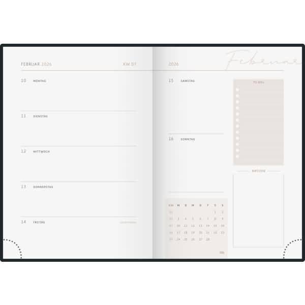 Wochenkalender Young Line 1 Woche/2 Seiten Leinen-Einband Wild Flowers mint 2026