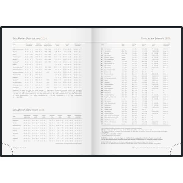 Wochenkalender Young Line 1 Woche/2 Seiten Leinen-Einband Wild Flowers mint 2026