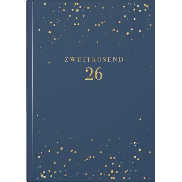 Wochenkalender Young Line 1 Woche/2 Seiten Kunstleder-Einband Starry Night dunkelblau 2026