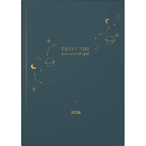 Wochenkalender Young Line 1 Woche/2 Seiten Grafik-Einband Universe dunkelblau 2026