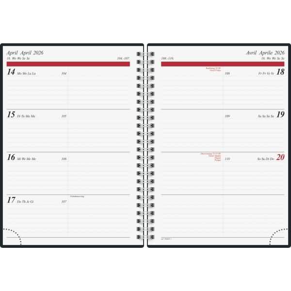 Buchkalender Modell Timing 1 14,8x21cm 1 Woche/2 Seiten PP-Einband Confetti 2026