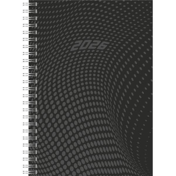 Buchkalender Modell Timing 1 14,8x21cm 1 Woche/2 Seiten PP-Einband schwarz 2026