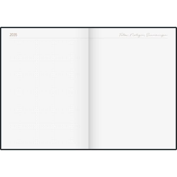 Buchkalender 10-Jahre 2026-2035 A4 Kunstleder grau