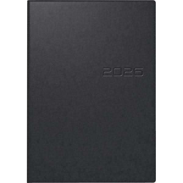 Buchkalender studioplan int. 16,8x24cm 1 Woche/2 Seiten Balacron schwarz 2026