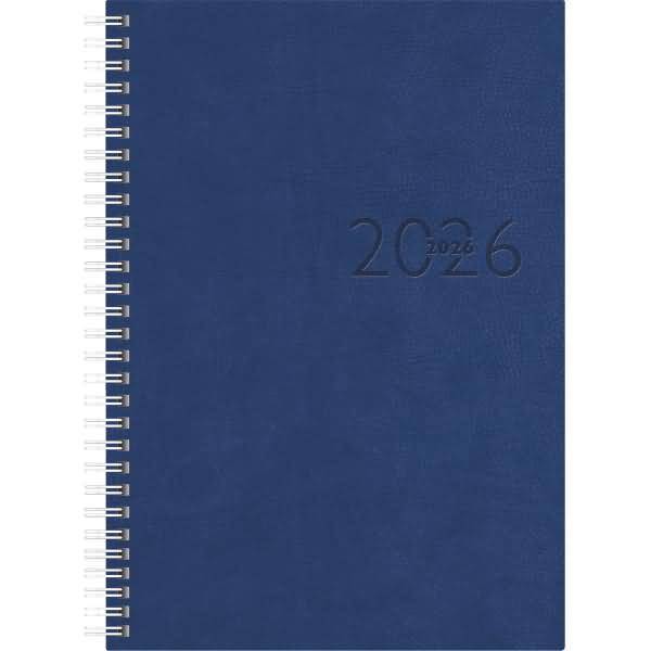 Buchkalender studioplan int. 16,8x24cm 1 Woche/2 Seiten Kunstleder Prestige blau 2026