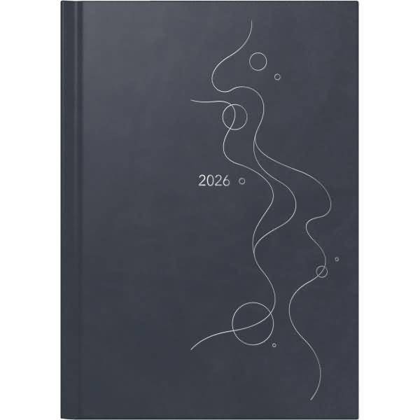 Buchkalender Mentor 14,8x20,8cm 1 Tag/Seite Kunstleder Monstera altrosa 2026