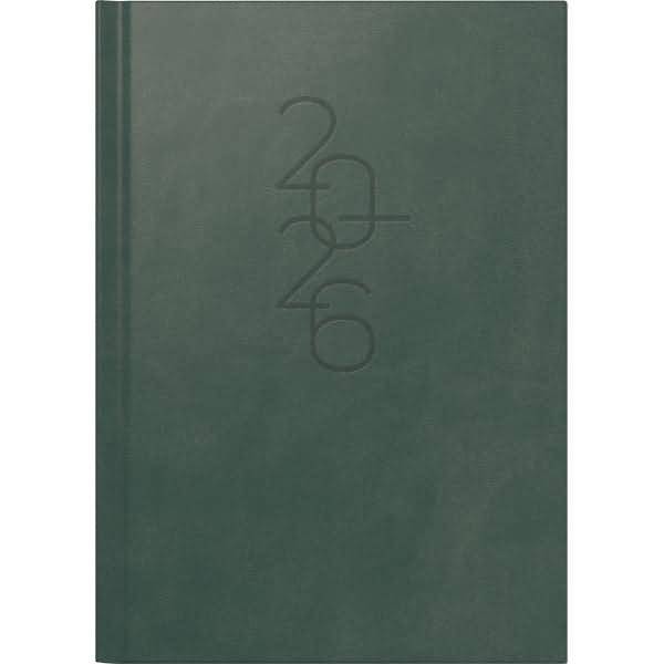 Buchkalender Mentor 14,8x20,8cm 1 Tag/Seite Balacron silber 2026